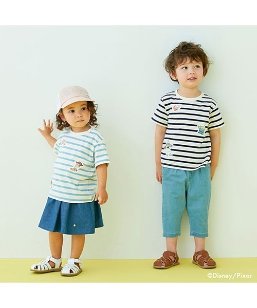 petit main（プティマイン）の「【トイストーリー】ボーダー半袖Tシャツ（Tシャツ/カットソー・キッズ・サックスブルー/ネイビー・80ｃｍ/110cm/120cm/100cm/90cm/130cm）」の6枚目の写真