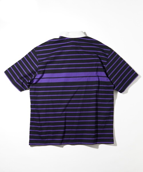 超限定モデル Nautica ストライプ ラガーシャツ NAUTICA ノーティカ 半袖シャツ ストライプ柄 XXL 刺繍ロゴ