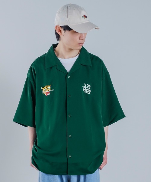 improves(インプローブス)の「クールタッチ ベトジャン風 刺しゅう 半袖 オープンカラー スカシャツ(シャツ/ブラウス・メンズ・グリーン/ホワイト/ブラック・LARGE/MEDIUM)」の12枚目の写真
