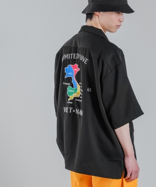 improves(インプローブス)の「クールタッチ ベトジャン風 刺しゅう 半袖 オープンカラー スカシャツ(シャツ/ブラウス・メンズ・グリーン/ホワイト/ブラック・LARGE/MEDIUM)」の10枚目の写真
