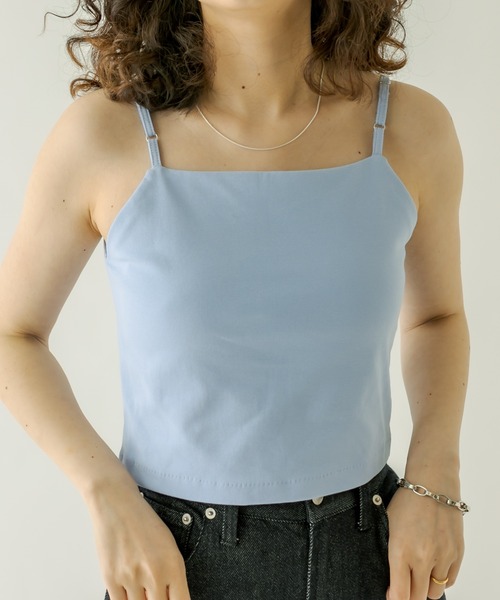 mystic（ミスティック）の「パット付ショートキャミソール（キャミソール・レディース・オフホワイト/ブラック/ピンク/ブルー・FREE）」の5枚目の写真