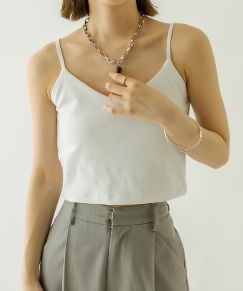 mystic（ミスティック）の「パット付ショートキャミソール（キャミソール・レディース・オフホワイト/ブラック/ピンク/ブルー・FREE）」の13枚目の写真