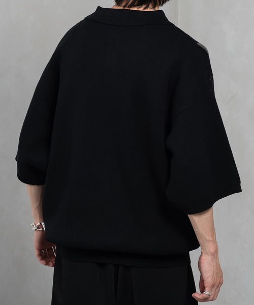 Perushu(ペルーシュ)の「ユーズドライクアーガイルポロニット(Tシャツ/カットソー・メンズ・ライトブルー/ブラック/ブラウン/カーキ・MEDIUM/LARGE)」の11枚目の写真