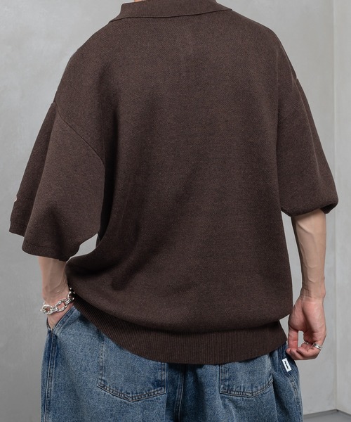 Perushu(ペルーシュ)の「ユーズドライクアーガイルポロニット(Tシャツ/カットソー・メンズ・ライトブルー/ブラック/ブラウン/カーキ・MEDIUM/LARGE)」の20枚目の写真
