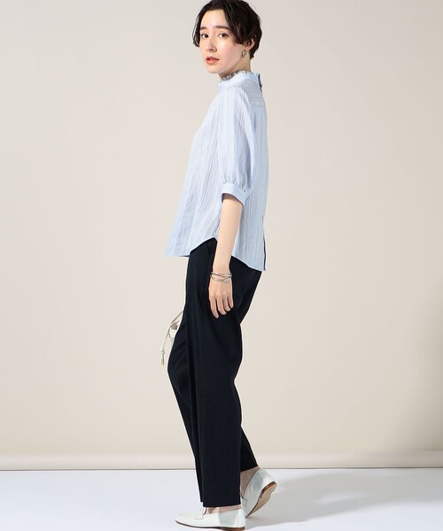 NOLLEY’S(ノーリーズ)の「衿フリル5分袖ブラウス(シャツ/ブラウス・レディース・ホワイト系その他4/ブラック系その他3/ブルー系その他3・36/38)」の9枚目の写真