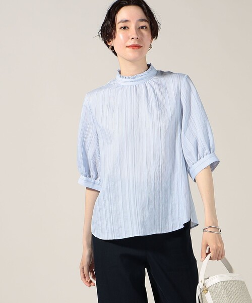 NOLLEY’S(ノーリーズ)の「衿フリル5分袖ブラウス(シャツ/ブラウス・レディース・ホワイト系その他4/ブラック系その他3/ブルー系その他3・36/38)」の10枚目の写真