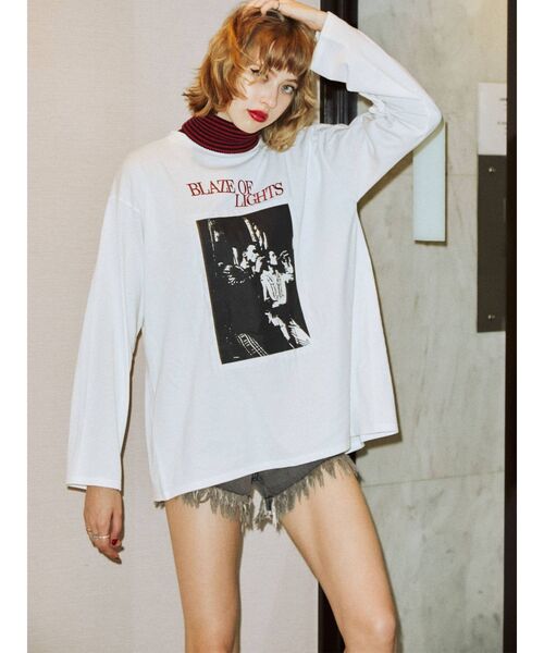 jouetie（ジュエティ）の「バックZIPグランジロンT（Tシャツ/カットソー・レディース・ブラック/オフホワイト/その他1・MEDIUM）」の2枚目の写真