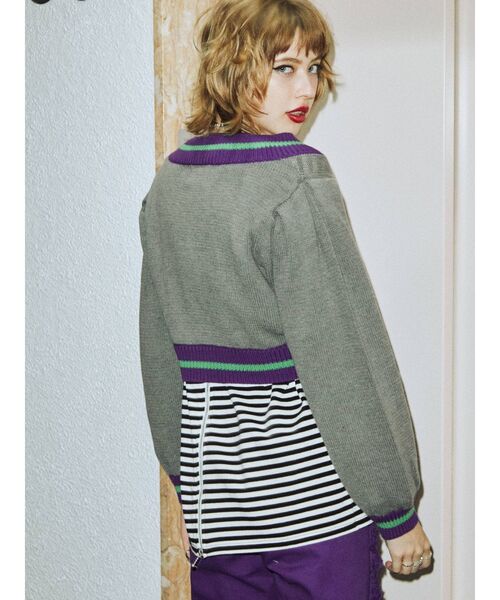 jouetie（ジュエティ）の「バックZIPグランジロンT（Tシャツ/カットソー・レディース・ブラック/オフホワイト/その他1・MEDIUM）」の6枚目の写真