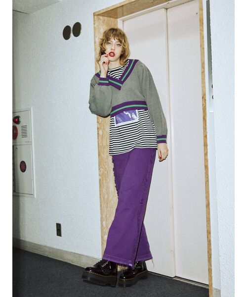 jouetie（ジュエティ）の「バックZIPグランジロンT（Tシャツ/カットソー・レディース・ブラック/オフホワイト/その他1・MEDIUM）」の7枚目の写真