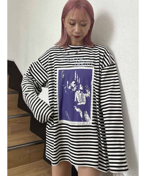 jouetie（ジュエティ）の「バックZIPグランジロンT（Tシャツ/カットソー・レディース・ブラック/オフホワイト/その他1・MEDIUM）」の12枚目の写真