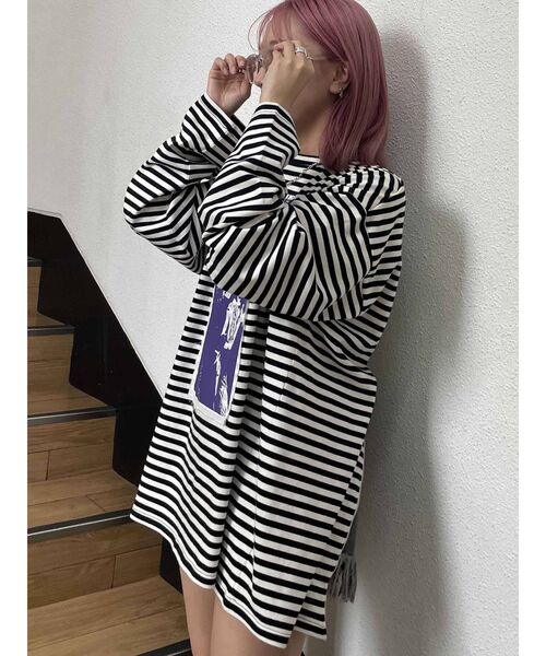 jouetie（ジュエティ）の「バックZIPグランジロンT（Tシャツ/カットソー・レディース・ブラック/オフホワイト/その他1・MEDIUM）」の13枚目の写真