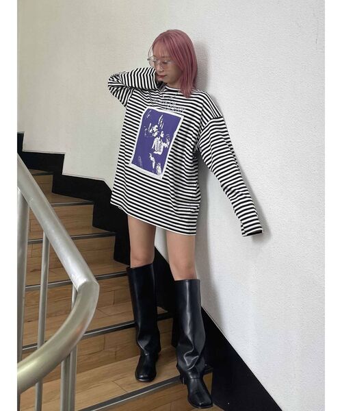 jouetie（ジュエティ）の「バックZIPグランジロンT（Tシャツ/カットソー・レディース・ブラック/オフホワイト/その他1・MEDIUM）」の15枚目の写真