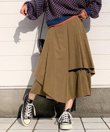 Q | スウェードタッチアシメラップ スカート風キュロット(その他パンツ)