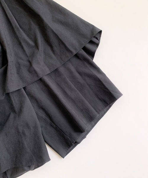 Q（キュー）の「スウェードタッチアシメラップ スカート風キュロット（その他パンツ・レディース・ブラック/ブラウン・MEDIUM）」の7枚目の写真