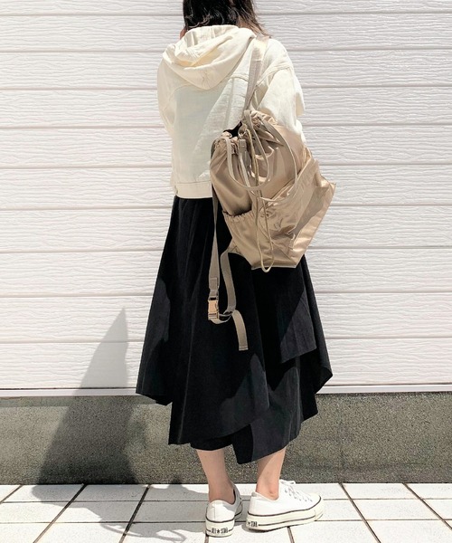 Q（キュー）の「スウェードタッチアシメラップ スカート風キュロット（その他パンツ・レディース・ブラック/ブラウン・MEDIUM）」の11枚目の写真