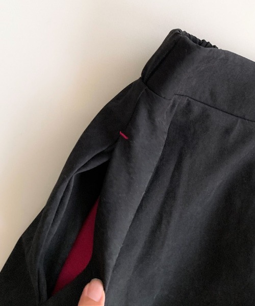 Q（キュー）の「スウェードタッチアシメラップ スカート風キュロット（その他パンツ・レディース・ブラック/ブラウン・MEDIUM）」の9枚目の写真