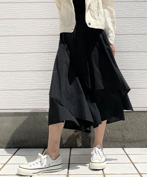 Q（キュー）の「スウェードタッチアシメラップ スカート風キュロット（その他パンツ・レディース・ブラック/ブラウン・MEDIUM）」の17枚目の写真