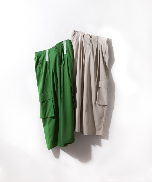 NILWAY(ニルウェイ)の「TRカラーカーゴワイドスラックス(カーゴパンツ・メンズ・ホワイト/ブラック/ブルー/グリーン・SMALL/MEDIUM/LARGE)」の6枚目の写真