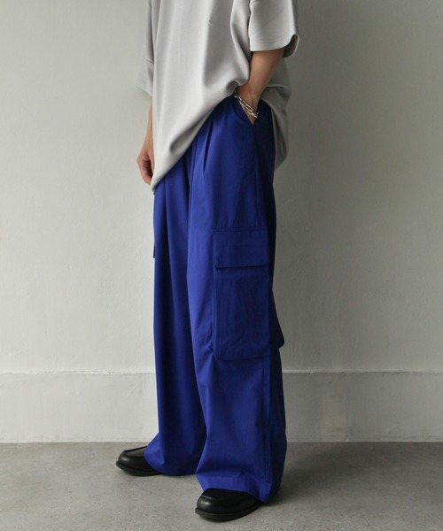 NILWAY(ニルウェイ)の「TRカラーカーゴワイドスラックス(カーゴパンツ・メンズ・ホワイト/ブラック/ブルー/グリーン・SMALL/MEDIUM/LARGE)」の14枚目の写真