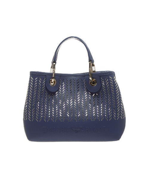 EMPORIO ARMANI（エンポリオアルマーニ）の「【エンポリオ アルマーニ】MyEA スモール パーフォレーション シェブロンモチーフ（ショルダーバッグ・レディース・ライトインディゴブルー/ブラック×ベージュ・FREE）」の5枚目の写真
