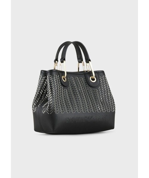 EMPORIO ARMANI（エンポリオアルマーニ）の「【エンポリオ アルマーニ】MyEA スモール パーフォレーション シェブロンモチーフ（ショルダーバッグ・レディース・ライトインディゴブルー/ブラック×ベージュ・FREE）」の11枚目の写真