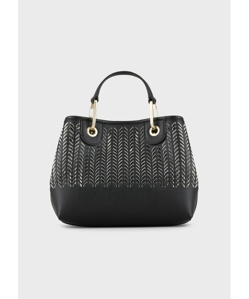 EMPORIO ARMANI（エンポリオアルマーニ）の「【エンポリオ アルマーニ】MyEA スモール パーフォレーション シェブロンモチーフ（ショルダーバッグ・レディース・ライトインディゴブルー/ブラック×ベージュ・FREE）」の12枚目の写真