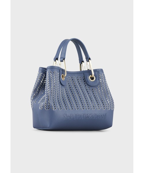 EMPORIO ARMANI（エンポリオアルマーニ）の「【エンポリオ アルマーニ】MyEA スモール パーフォレーション シェブロンモチーフ（ショルダーバッグ・レディース・ライトインディゴブルー/ブラック×ベージュ・FREE）」の19枚目の写真