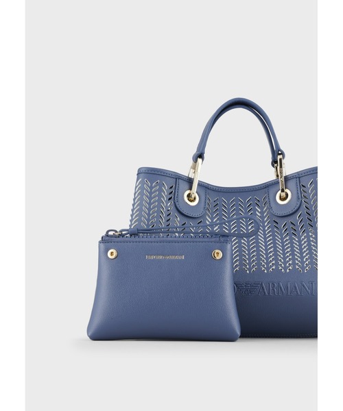 EMPORIO ARMANI（エンポリオアルマーニ）の「【エンポリオ アルマーニ】MyEA スモール パーフォレーション シェブロンモチーフ（ショルダーバッグ・レディース・ライトインディゴブルー/ブラック×ベージュ・FREE）」の20枚目の写真
