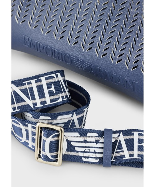 EMPORIO ARMANI（エンポリオアルマーニ）の「【エンポリオ アルマーニ】MyEA スモール パーフォレーション シェブロンモチーフ（ショルダーバッグ・レディース・ライトインディゴブルー/ブラック×ベージュ・FREE）」の21枚目の写真