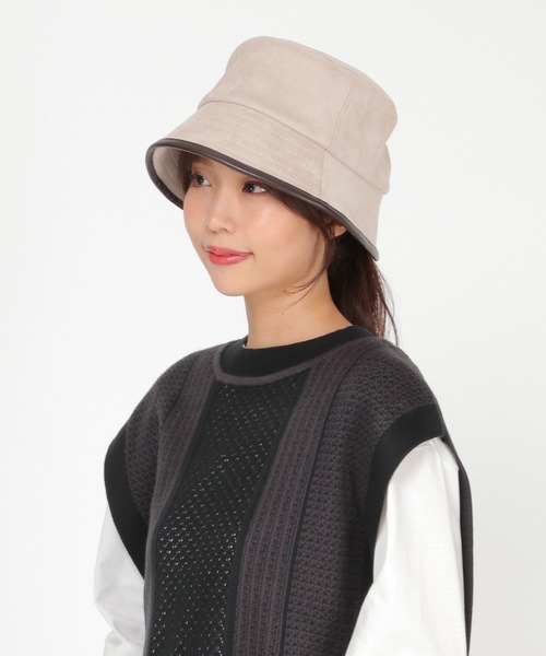 ikka（イッカ）の「フェイクスウェードパイピングハット（ハット・レディース・ブラック/ベージュ・FREE）」の15枚目の写真