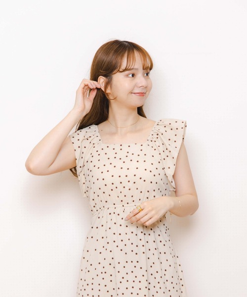 flower（フラワー）の「レトロドットリボンワンピース