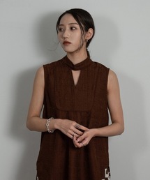 stand neck wrinkle blouse