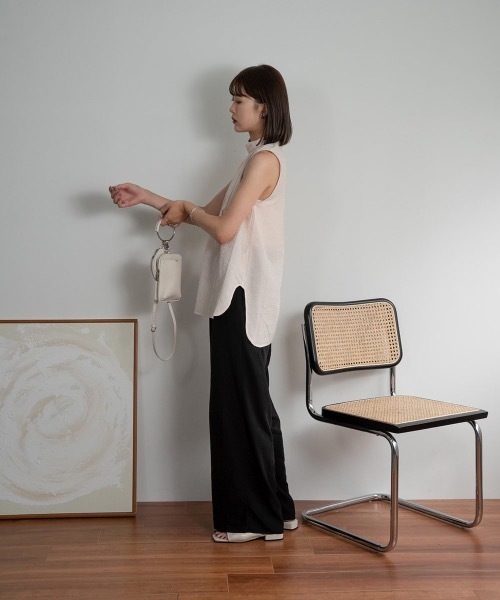 Amiur(エミレ)の「stand neck wrinkle blouse(シャツ/ブラウス・レディース・ブラック/ブラウン/アイボリー・FREE)」の7枚目の写真