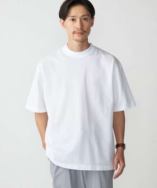 SHIPS(シップス)の「【SHIPS別注】THYARD: リラックス スクエア クルーネック カノコ Tシャツ(Tシャツ/カットソー・メンズ・ホワイト/ブラウン/ネイビー・SMALL/MEDIUM/LARGE/X-LARGE)」の1枚目の写真