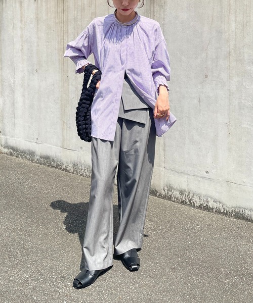 CAPRICIEUX LE'MAGE(カプリシューレマージュ)の「袖シャーリングパフシャツ(シャツ/ブラウス・レディース・ホワイト/パープル/グレー・FREE)」の18枚目の写真