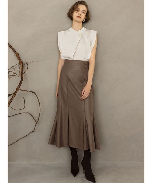 RESEXXY（リゼクシー）の「【WEB限定】ニュアンス切替マーメイドスカート（スカート・レディース・ブラック/ブラウン/モカ・FREE）」の9枚目の写真