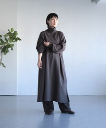 OWLEYE by domingo | [ OWLEYE by domingo / アウルアイ ] ダンボールニット ハイネックパフスリーブワンピース(ワンピース)