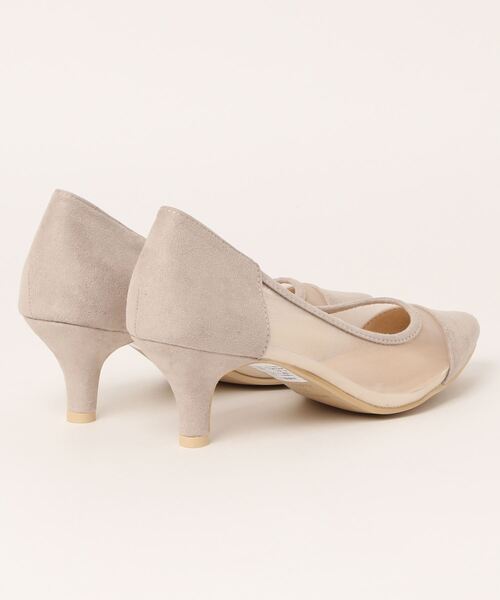ROPE' PICNIC（ロペピクニック）の「リサイクルフェイクスェードチュールシアーパンプス（パンプス・レディース・ブラック/ベージュ・23.5cm/24.5cm/23.0cm/24.0cm）」の3枚目の写真