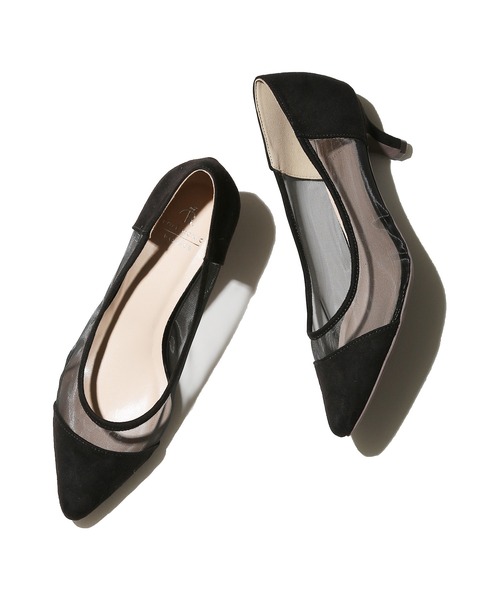 ROPE' PICNIC（ロペピクニック）の「リサイクルフェイクスェードチュールシアーパンプス（パンプス・レディース・ブラック/ベージュ・23.5cm/24.5cm/23.0cm/24.0cm）」の10枚目の写真