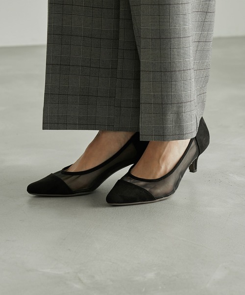 ROPE' PICNIC（ロペピクニック）の「リサイクルフェイクスェードチュールシアーパンプス（パンプス・レディース・ブラック/ベージュ・23.5cm/24.5cm/23.0cm/24.0cm）」の14枚目の写真