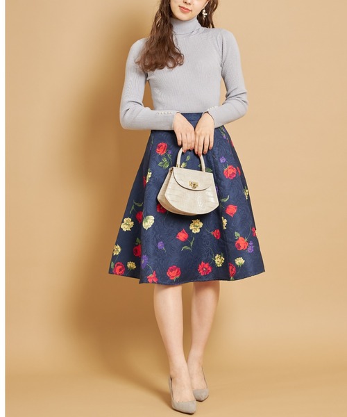 tocco closet（トッコ　クローゼット）の「袖口パール付きタートルネックリブニットプルオーバー（ニット/セーター・レディース・グレー系その他/ローズ/ブラック/ベージュ/オフホワイト・M）」の16枚目の写真