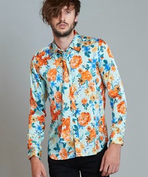 NO ID. | ストール付フラワーパターンSH(シャツ/ブラウス)