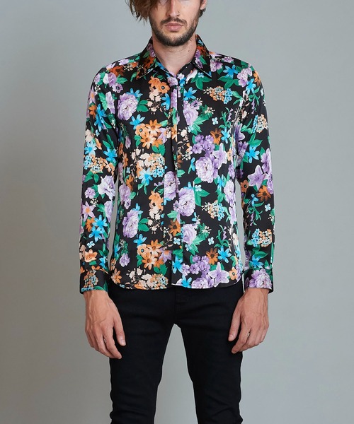NO ID.（ノーアイディ）の「ストール付フラワーパターンSH（シャツ/ブラウス・メンズ・ブラック/ネイビー/サックスブルー/アイボリー・1/2）」の17枚目の写真