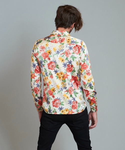 NO ID.（ノーアイディ）の「ストール付フラワーパターンSH（シャツ/ブラウス・メンズ・ブラック/ネイビー/サックスブルー/アイボリー・1/2）」の11枚目の写真