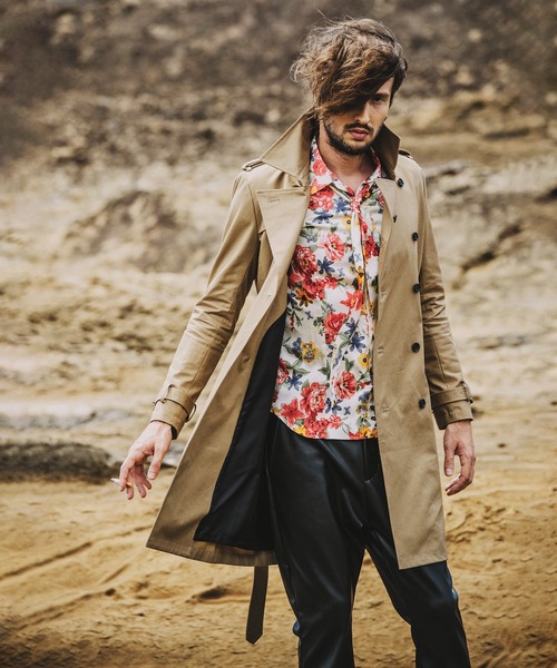 NO ID.（ノーアイディ）の「ストール付フラワーパターンSH（シャツ/ブラウス・メンズ・ブラック/ネイビー/サックスブルー/アイボリー・1/2）」の20枚目の写真