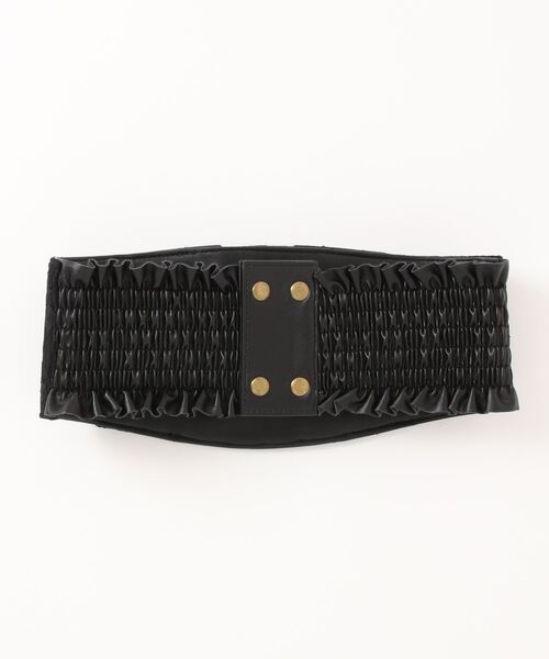 axes femme（アクシーズファム）の「レース使い編み上げゴムベルト（ベルト・レディース・ブラック/ダークブラウン・FREE）」の3枚目の写真