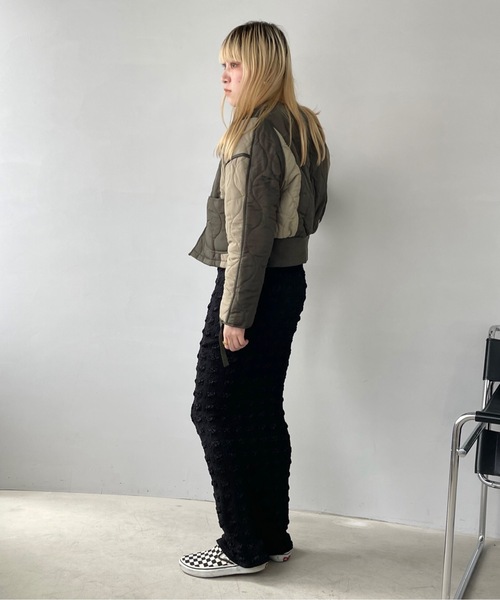 SANSeLF（サンセルフ）の「バイカラーキルティングジャケット【SANSeLF】sanw22a058（ブルゾン・レディース・カーキ・FREE）」の11枚目の写真