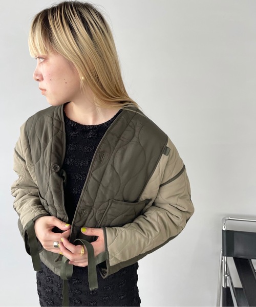 SANSeLF（サンセルフ）の「バイカラーキルティングジャケット【SANSeLF】sanw22a058（ブルゾン・レディース・カーキ・FREE）」の19枚目の写真
