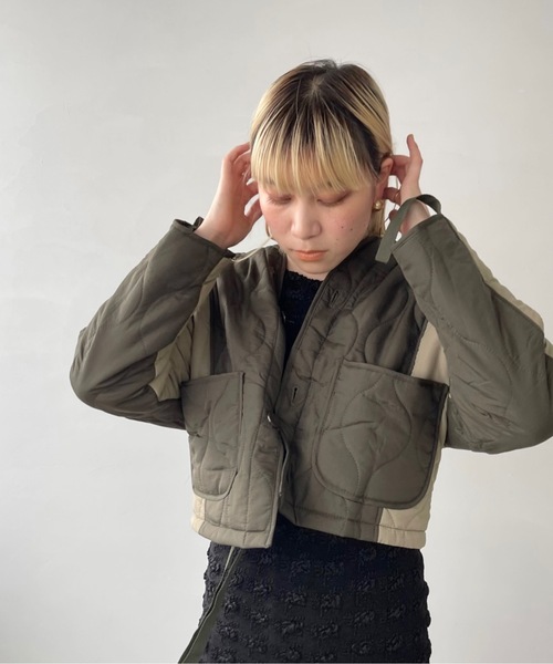 SANSeLF（サンセルフ）の「バイカラーキルティングジャケット【SANSeLF】sanw22a058（ブルゾン・レディース・カーキ・FREE）」の21枚目の写真