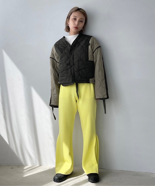 SANSeLF（サンセルフ）の「バイカラーキルティングジャケット【SANSeLF】sanw22a058（ブルゾン・レディース・カーキ・FREE）」の2枚目の写真